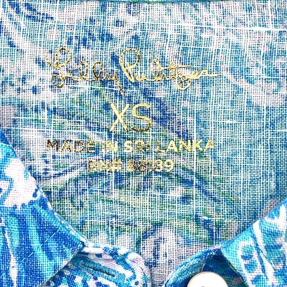 Lilly Pulitzer Seaview Swimsuit/Beach Cover, NWOT, 100% Linen, Sz. XS Resort - Picture 3 of 8